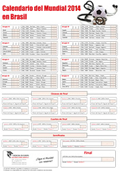 calendario del mundial de Futbol de brasil 2014