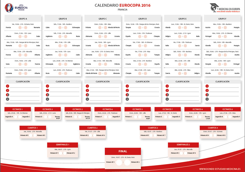 calendario eurocopa 2016 dem